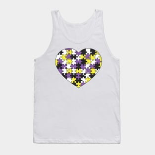 Pride Puzzle Heart - Non-Binary Pride Colors Tank Top